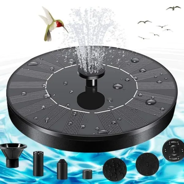 13 cm diameter, flytande solfontänsats, dekorativ trädgårdsfontänpump, terrass fontän
