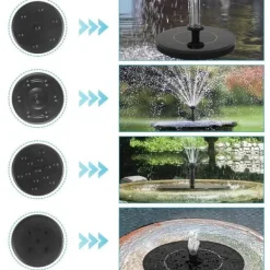 13 cm diameter, flytande solfontänsats, dekorativ trädgårdsfontänpump, terrass fontän
