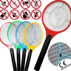 Online 1 ENHET-Elektrisk flugdödarracket Anti Insect LED Myggracket Elektrisk flugsmällare Batteridriven Flugsmällor