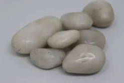 Outlet 60 kg Polerad klappersten River Pebble Småsten Trädgårdsgrus Prydnadsgrus Vit Trädgårdsstenar & Klivstenar