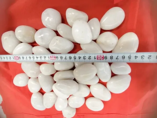 Discount 80 kg Polerad småsten Flodsten Pebbles Trädgårdsgrus Prydnadsgrus Vit Trädgårdsstenar & Klivstenar