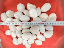 100 kg Polerade småsten Flodsten Pebbles Trädgårdsgrus Prydnadsgrus Vit