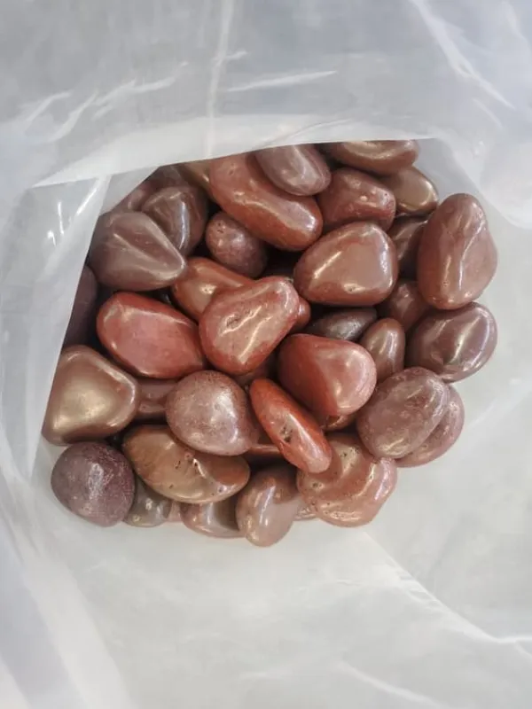 120 kg Polerade småsten Flodsten Pebbles Trädgårdsgrus Prydnadsgrus Röd