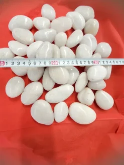 Online 160 kg Polerade småsten Flodsten Pebbles Trädgårdsgrus Prydnadsgrus Vit Trädgårdsstenar & Klivstenar