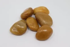 120 kg Polerade småsten Flodsten Pebbles Trädgårdsgrus Prydnadsgrus Gul