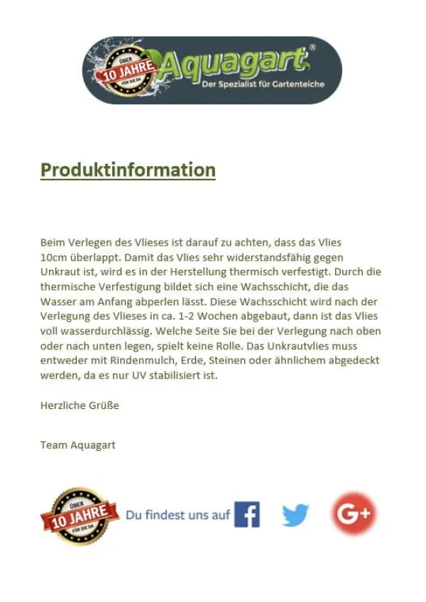 15 m² Trädgårdsfleece Ogräsbekämpningstyg Ogräsfoder Mulchtyg 150 g/m² 1,5 m bred