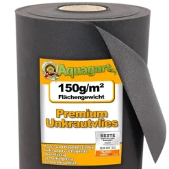 150 m² Trädgårdsfleece Ogräsbekämpningstyg Ogräsfoder Mulchtyg 150 g/m² 1,5 m bred