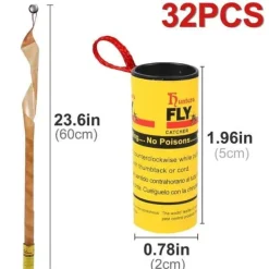 Sale 32 stycken flugfångarpapper, flugpappersrullar, klibbigt flugpapper, flugpappersremsor, myggfångare241 Flugsmällor