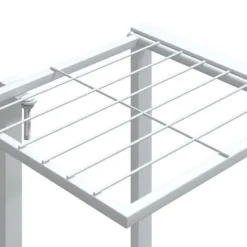 vidaXL 343122 Planteringskärl med hjul 94,5x24,5x91,5 cm Järnvit