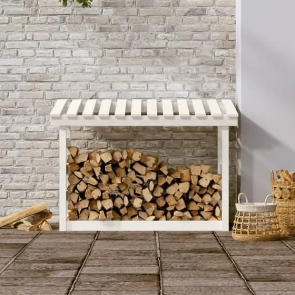 vidaXL 822443 Vedhållare Vit 108x64,5x78 cm Furu