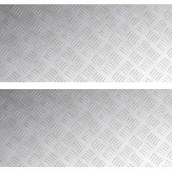 Aluminium Checker Plates – Halkfria trapsteg 2 st | Storlek: 90x40 cm | Färg: Silver