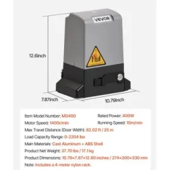 Online Automatisk grindöppnare 274x200x330 mm, 400W, Skjutbar, Infraröd sensor Skjul, Garage & Carports