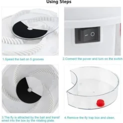 Automatisk spinning mute Elektrisk flugfälla enhet med fångstmat USB-kabel-CY Jes13173