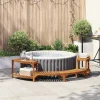 vidaXL Badsurrund halvrund Brun 252 x 112 x 55,5 cm Massivt Akaciaträ