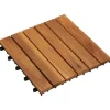 Hot Balkongplattor av Akaciaträ (Vertikalt mönster) 30 x 30 cm 10 st Trädgårdsprydnader