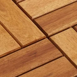 Balkongplattor av Akaciaträ 30x30 cm - Väderbeständiga och halkfria | Antal: 10 st | Färg: Naturlig trä | Storlek: 30x30 cm