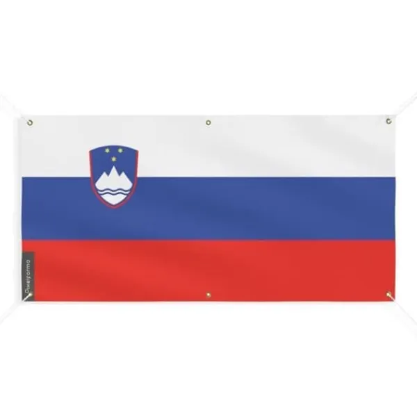 Banner Flag of Slovenia 6 öljetter 110x220cm i polyester