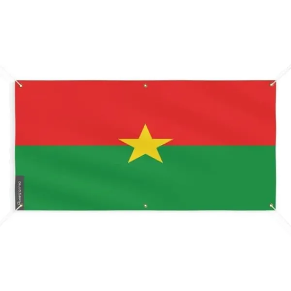 Banner Flagga för Burkina Faso 6 öljetter 110x220cm i polyester