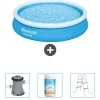 Sale Round Uppblåsbar Fast Set Pool - 366 x 76 cm - Blå - Ingår Tillbehör CB48 Pooler