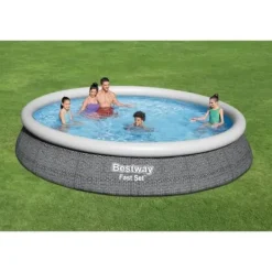 Best självbärande poolkit ovanjord - Fast Set - 457 x 84 cm - Rund (Levereras med pump och filtreringspatron) Pooler