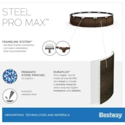 Bestway Steel Pro MAX Frame Pool 366x100cm Rattan m/pump, stege