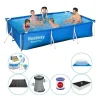 Online Steel Pro rektangulär 300x201x66 cm - Kombinationserbjudande för pool Pooler