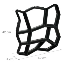 Betongform, 4x42x42 cm, Svart