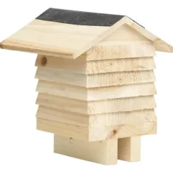 Online Bihotell i massivt granträ för ensamma bin | Storlek: 22x20x20 cm För Fåglar & Småvilt