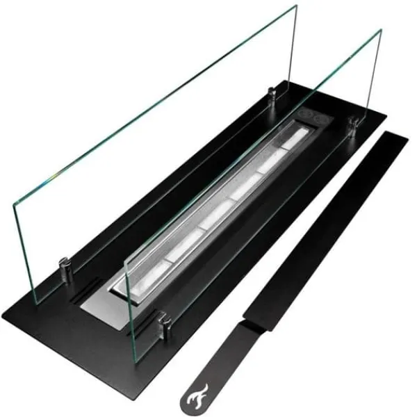 Bio-eldstad - Stål - Glas 65 cm - Svart - Bioetanol Vedeldade Kaminer