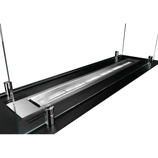 Bio-eldstad - Stål - Glas 65 cm - Svart - Bioetanol Vedeldade Kaminer