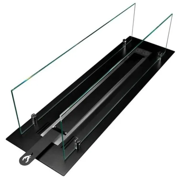 Bio-eldstad - Stål - Glas 65 cm - Svart - Bioetanol Vedeldade Kaminer