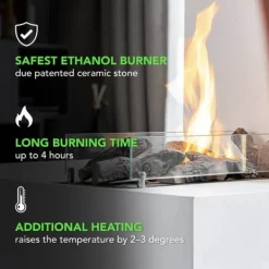 Bio-etanol brännare L (5820B) - Svart - Bio-etanol inbyggd spis med patenterad keramisk sten - 3 KW värme