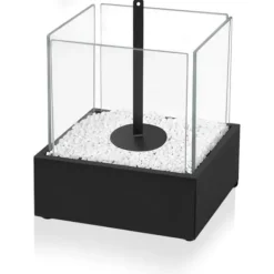 Bioetanol öppen spis Portabelt bord och varm öppen spis, bordseld, för inomhus och utomhus, 24,5cm * 20,5cm * 28,7cm