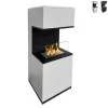 Clearance Bioetanol-kamin - DIVINA FIRE - Oslo - Stål - Vit - 100 cm i höjd Öppna Spisar