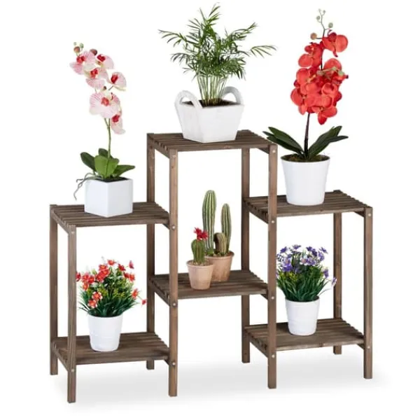 New Blomhylla, Trä, 70x89x27 cm, Brun Växtställ