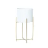 Sale Blomställ DEIA WHITE S 19,5x18xH37cm, vit/gyllene Krukor & Växtbehållare