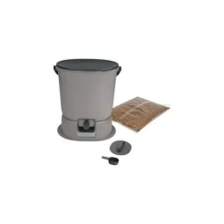 Clearance Bokashi Essential 15,3L kompostbehållare - Skaza - Inkluderar 1 kg aktivator - Grå Kompostering