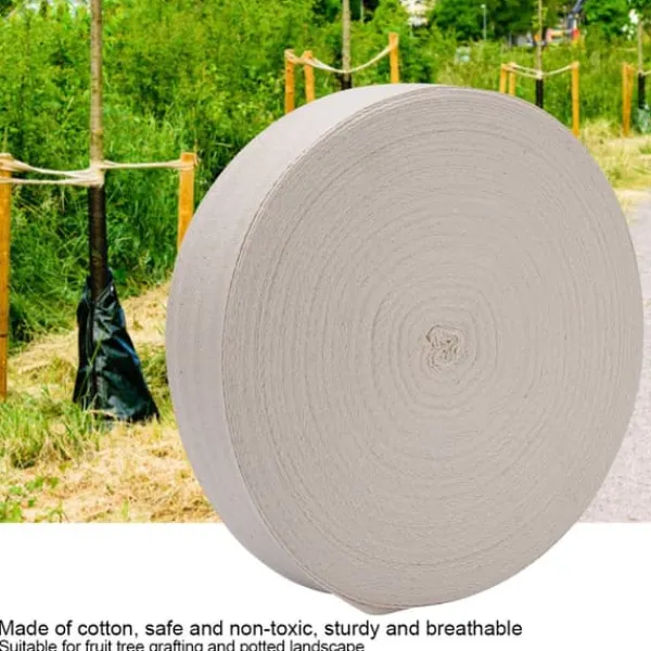 bomullsträdbandage förband bindande bälte ympning bonsai trädgårdsredskap (4 cm, vit)