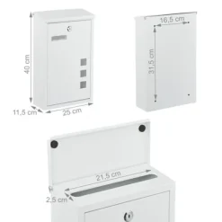 Hot Brevinkast, 40x25x11,5 cm, järn Postlådor & Brevlådor