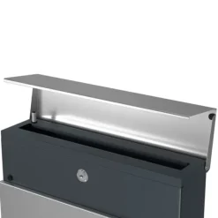 Brevlåda - Låsbar med tidningsfack - Modern - Antracitsilver