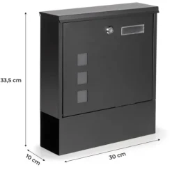 New Brevlåda - med tidningsrulle - 30x10x33,5 cm - antracit Postlådor & Brevlådor