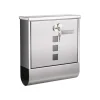 Discount Brevlåda i silverfärgat rostfritt stål, 30,5 x 9,5 x 33,3 cm Postlådor & Brevlådor