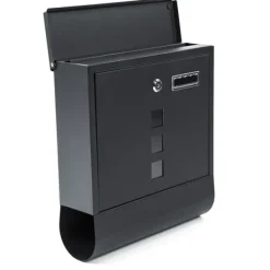 Discount Brevlåda svart RAL 9005 matt med brevlåda, tidningshållare och nycklar Postlådor & Brevlådor