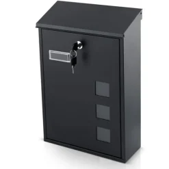 Hot Brevlåda 39x25,5x12 cm svart HM-864 Postlådor & Brevlådor