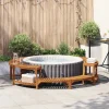 New Bubbelbad Omgivning Brun Ø255 x 55,5 cm Massivt Akaciaträ Spa & Utomhusbad