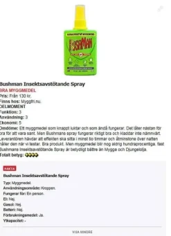 BUSHMAN MYGGSRAY 90 ML 3-PACK, myggmedel testvinnare