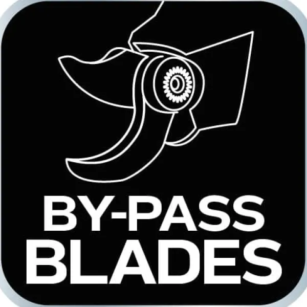 Bypass-sekatör 710 mm, räckvidd upp till 45 mm, växel ökar trycket med 30 %