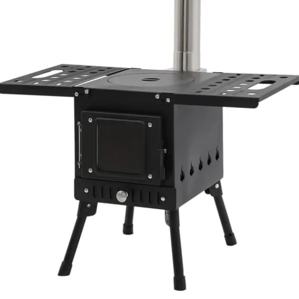 Campingkök, högkvalitativt stål, hopfällbar design,svart