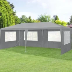 Best [casa.pro]® Trädgårdspaviljong-Partytält-600x300x255cm-hopfällbar-mörkgrå-vattentät Tält & Lusthus