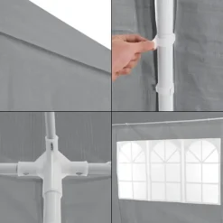 Best [casa.pro]® Trädgårdspaviljong-Partytält-600x300x255cm-hopfällbar-mörkgrå-vattentät Tält & Lusthus
